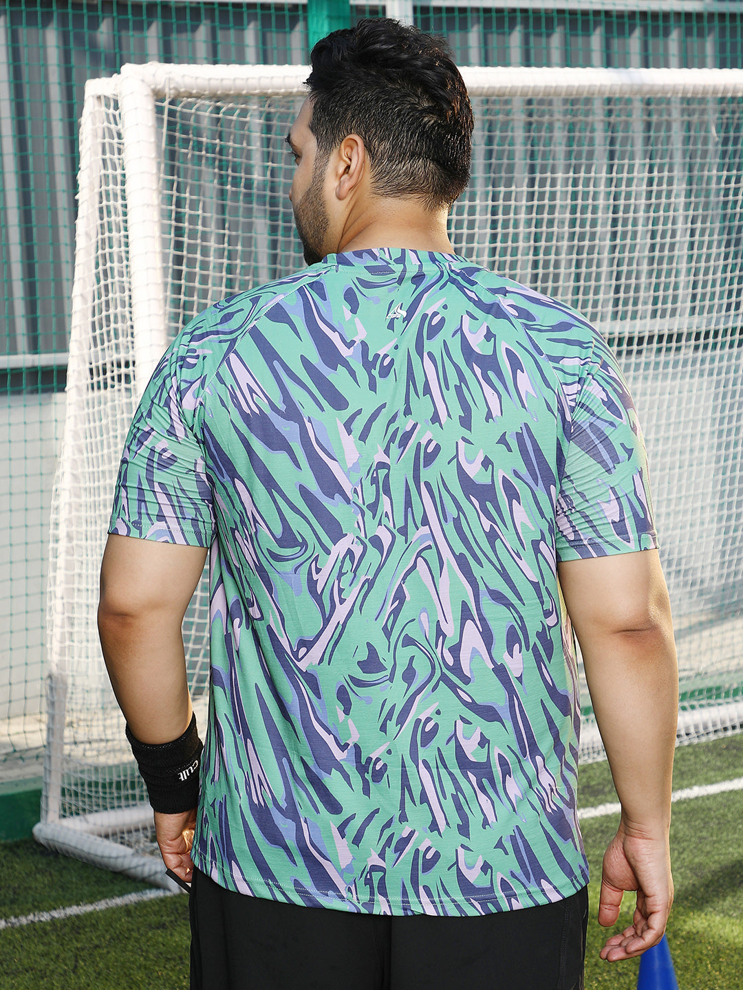 Abstract-Overlap Activewear T-Shirt