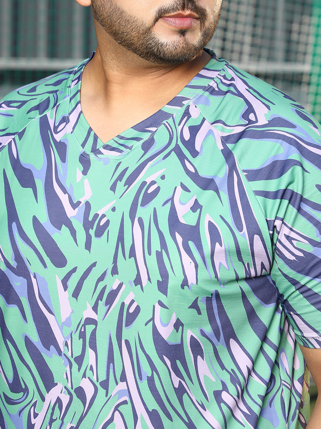 Abstract-Overlap Activewear T-Shirt