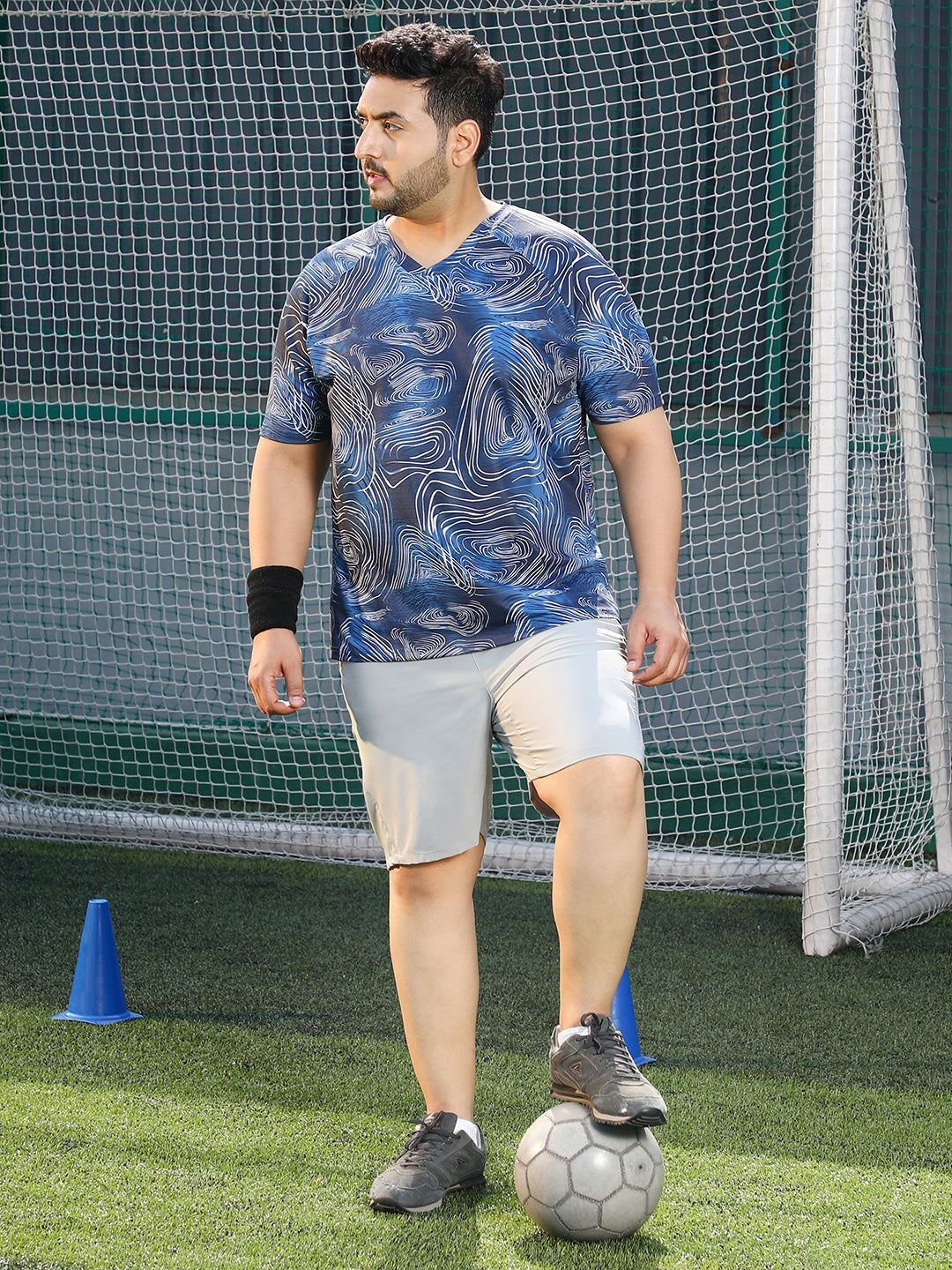Swirl-Lined Activewear T-Shirt