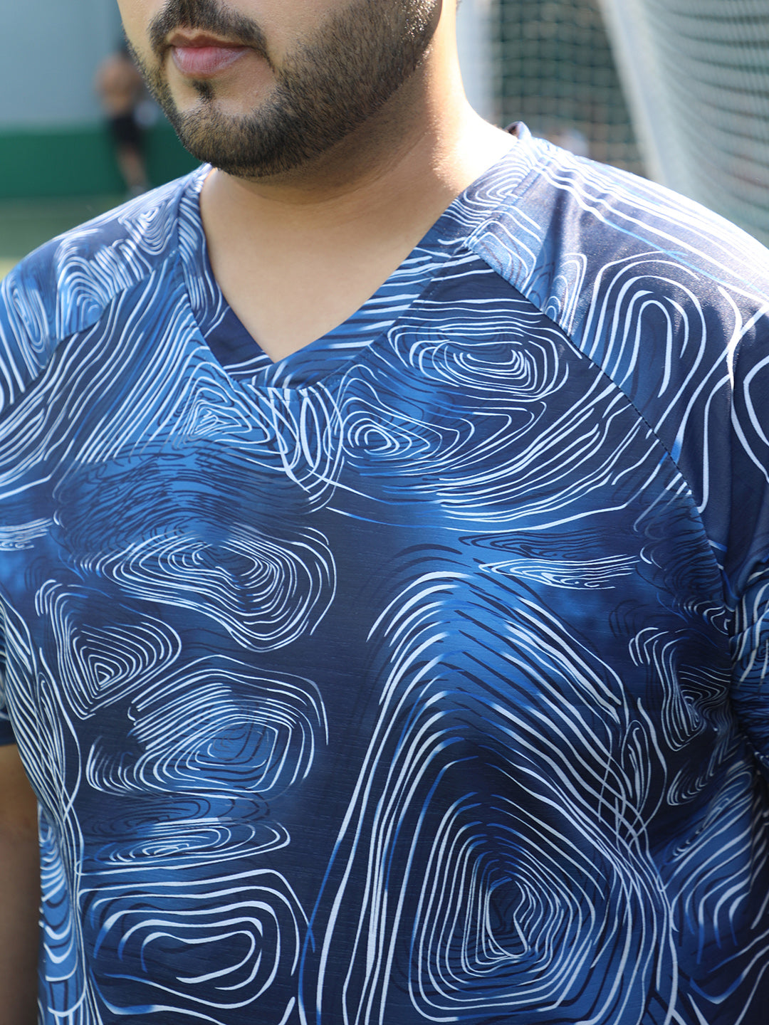 Swirl-Lined Activewear T-Shirt