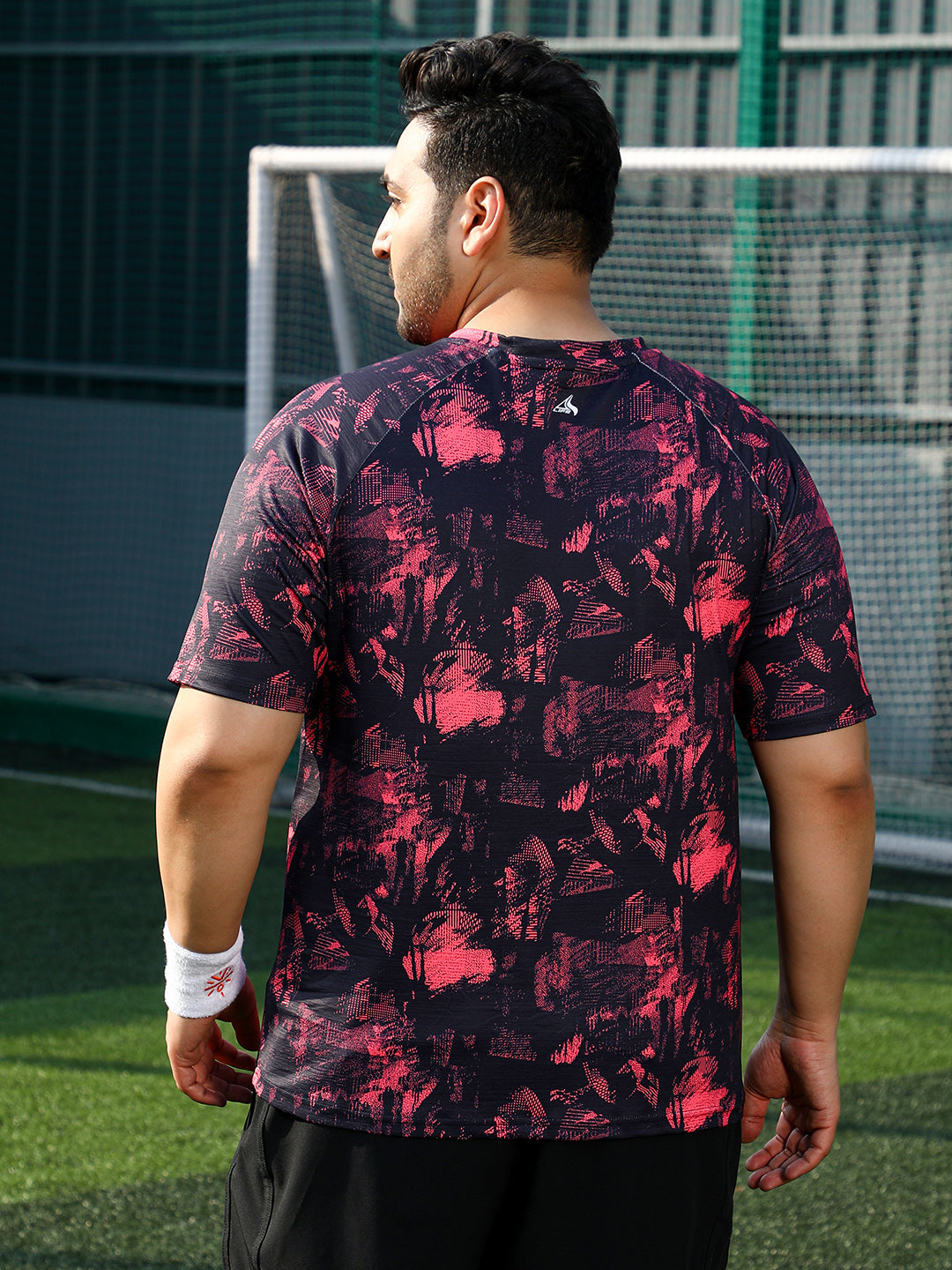 Abstract-Imprint Activewear T-Shirt