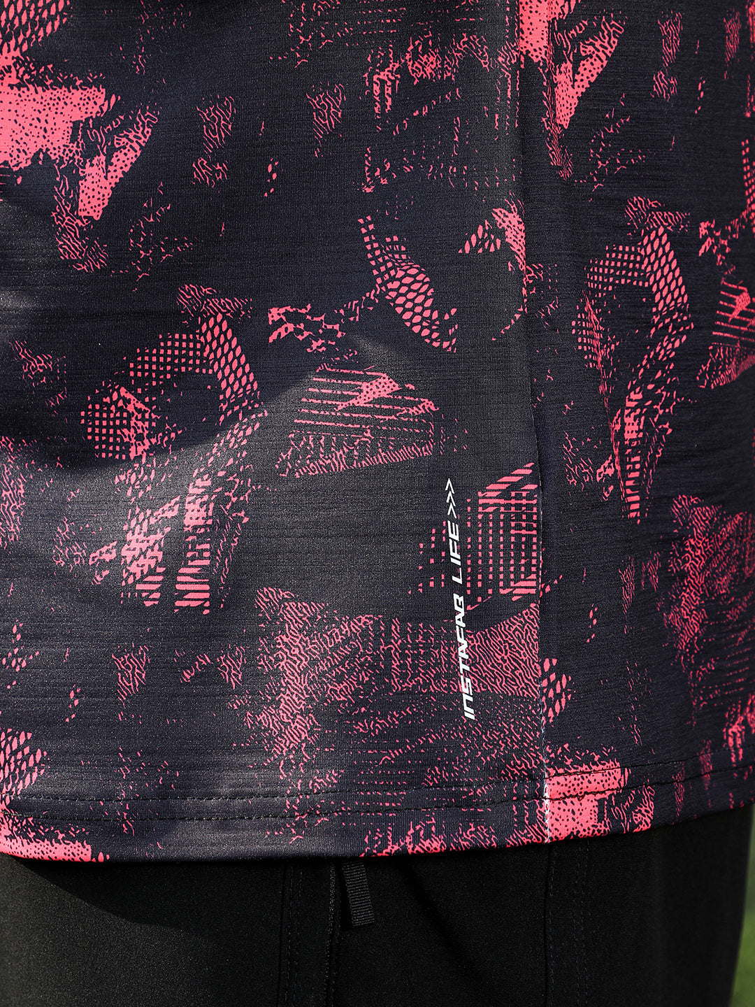Abstract-Imprint Activewear T-Shirt