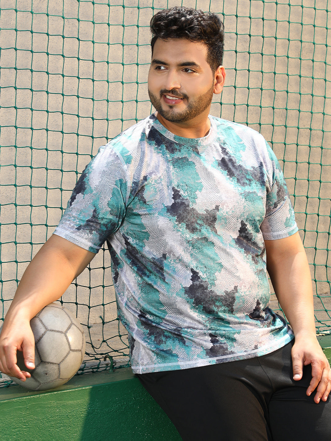 Blur-Imprint Activewear T-Shirt