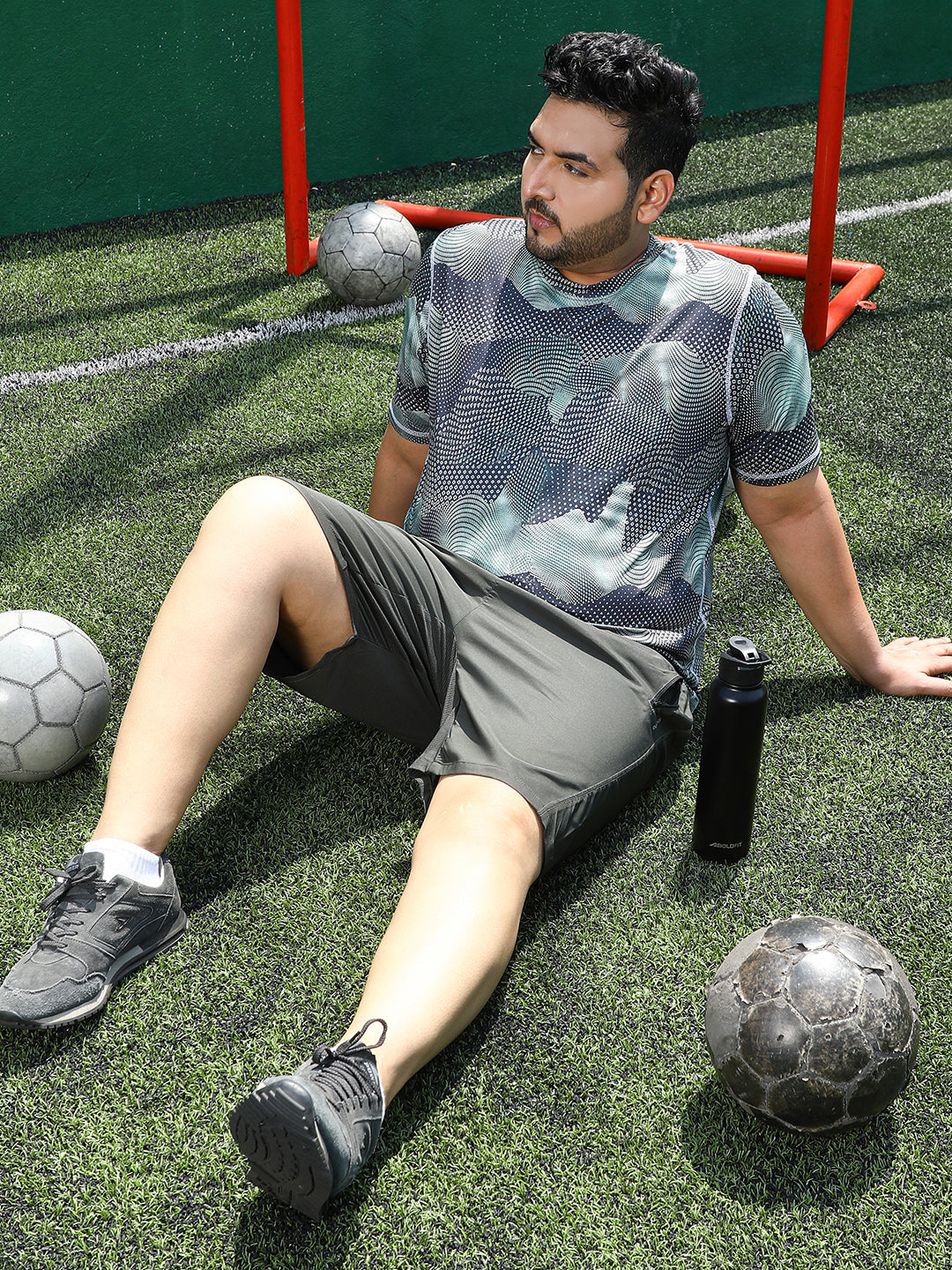 Abstract-Motif Activewear T-Shirt