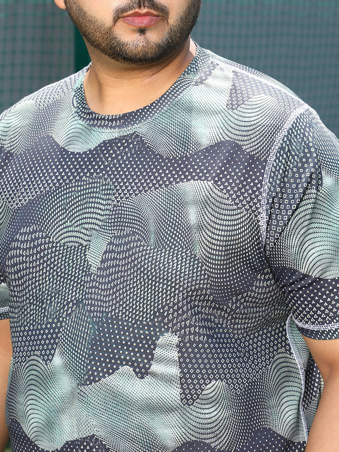 Abstract-Motif Activewear T-Shirt