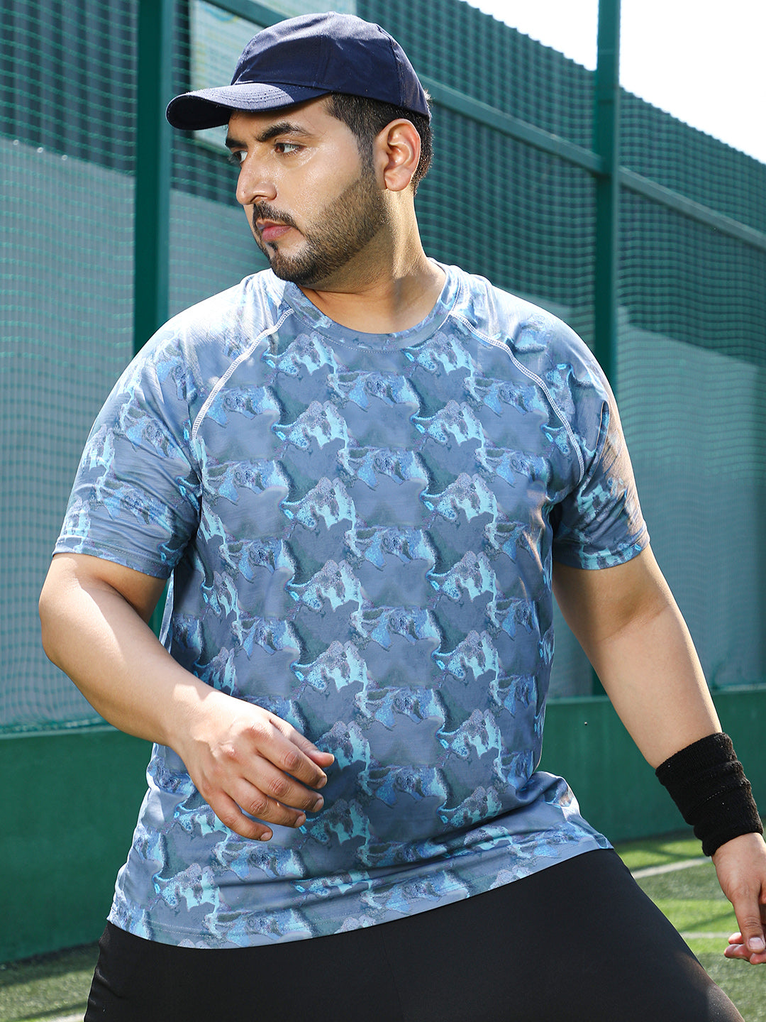 Panel-Swirl Activewear T-Shirt