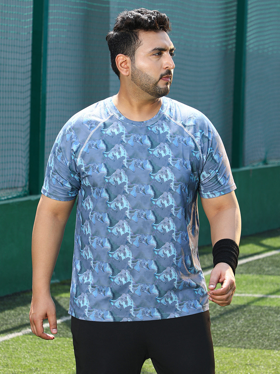 Panel-Swirl Activewear T-Shirt