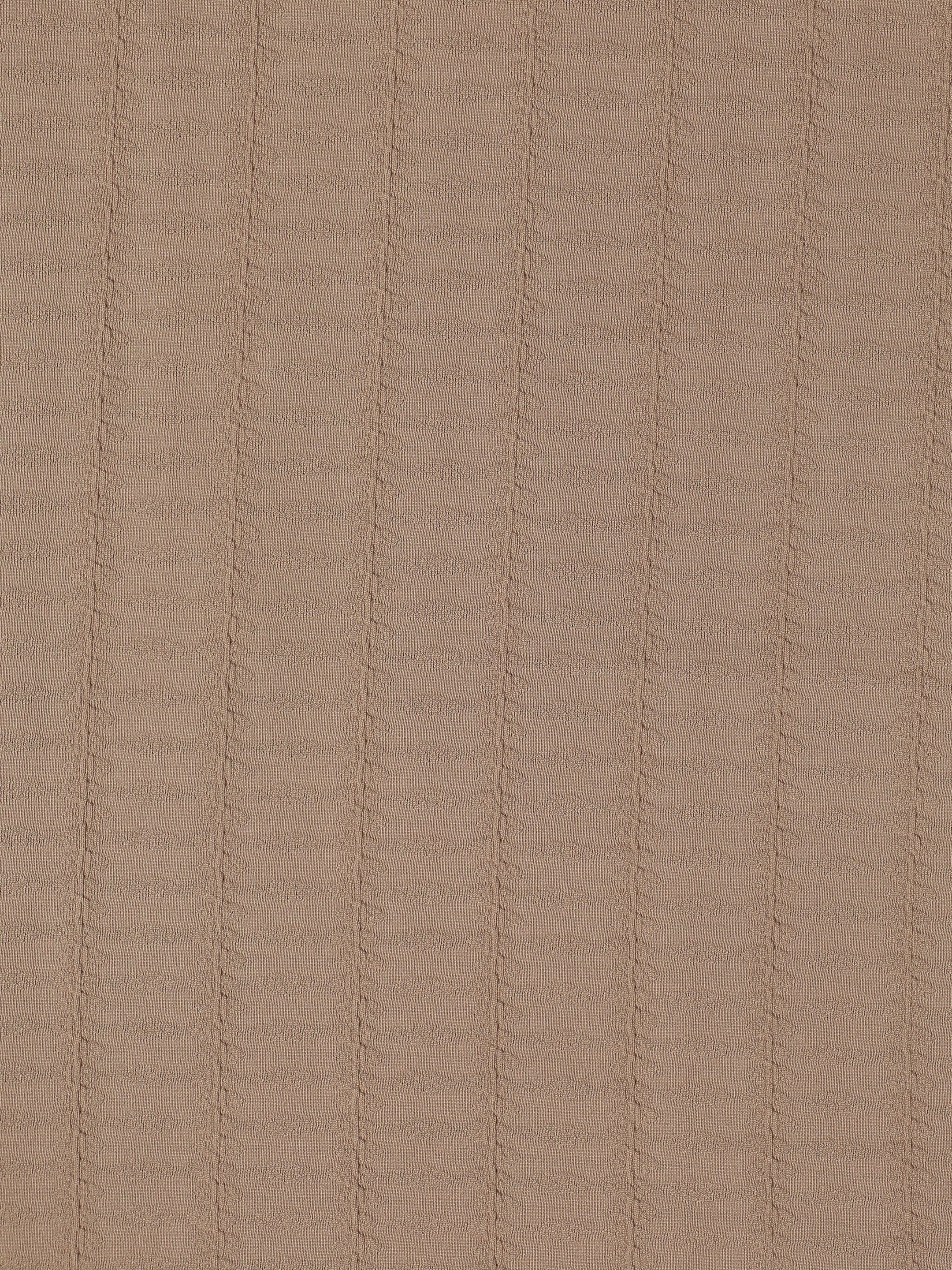 Instafab Plus Men's Beige & Brown Jacquard Polo With Contrast Collar & Cuff - view 7