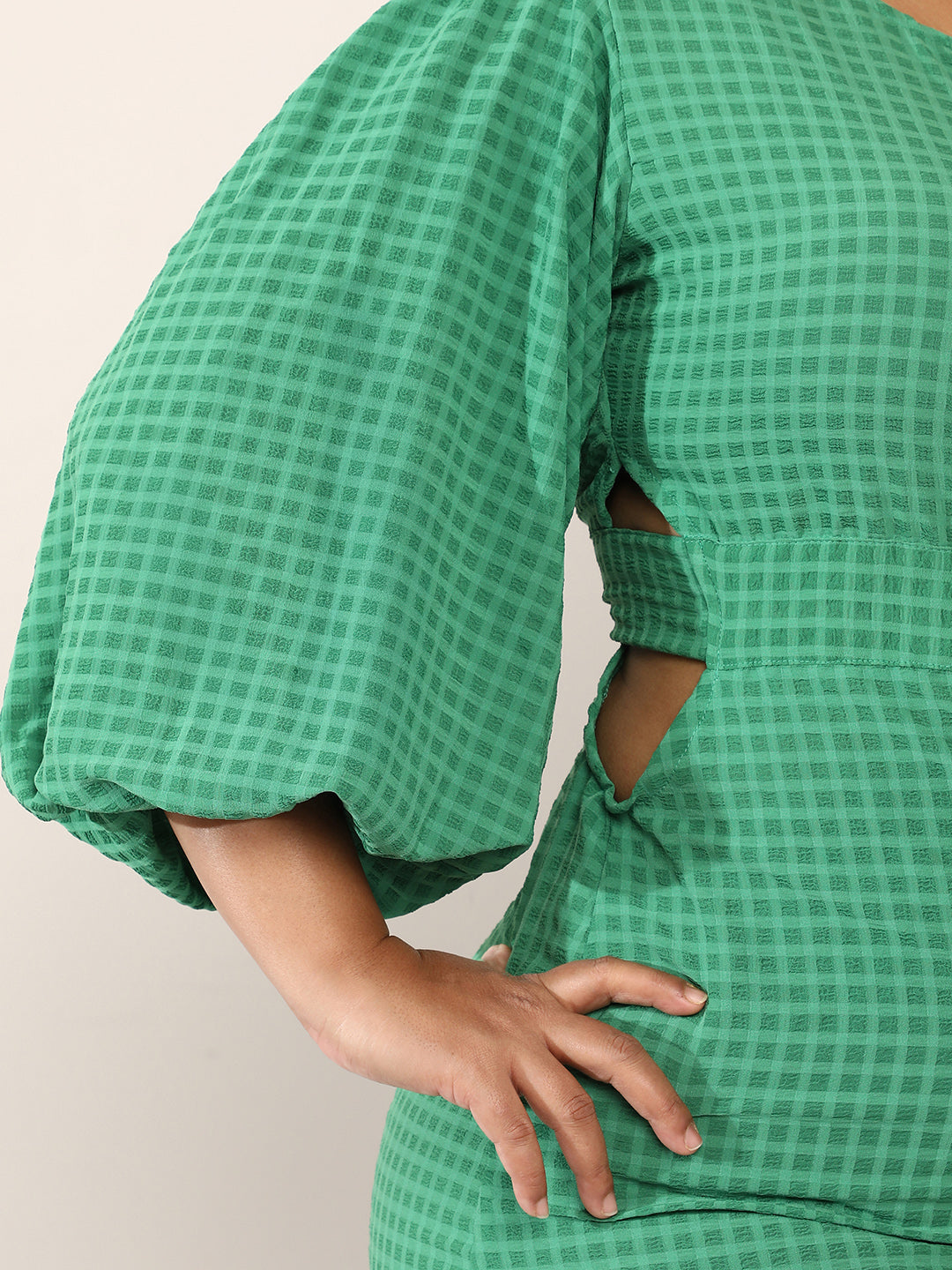 Open-Back Textured Midi Dress