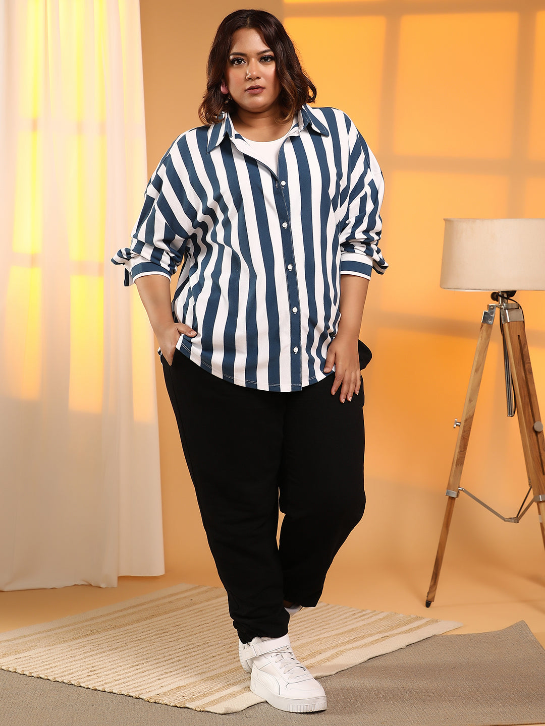 Candy Striped Boyfriend Shirt