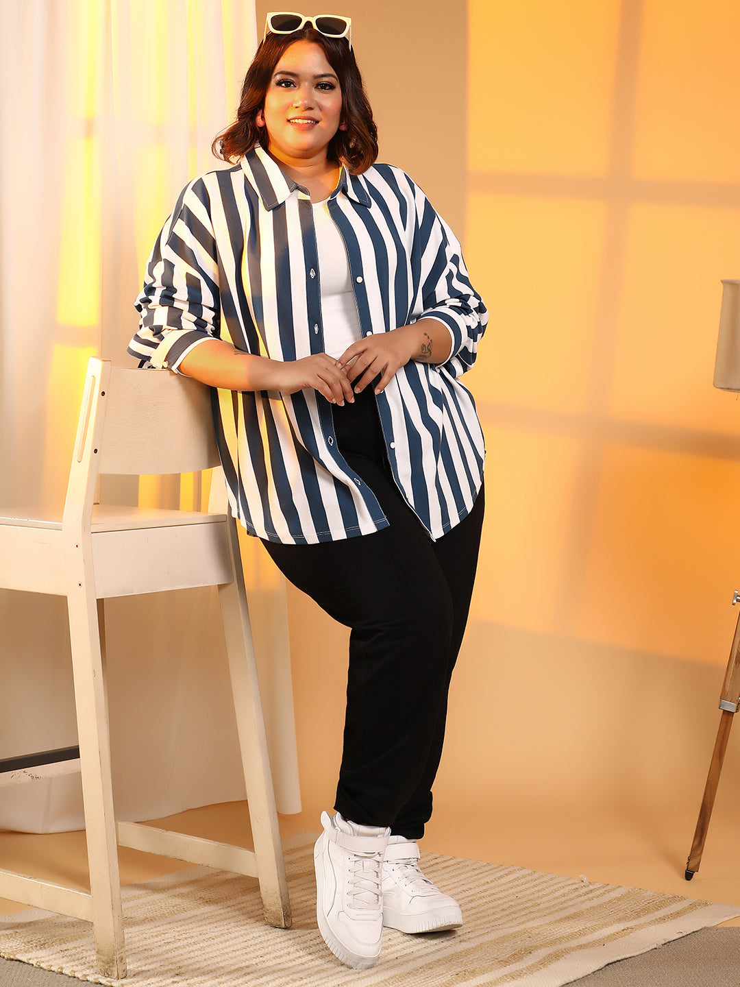 Candy Striped Boyfriend Shirt