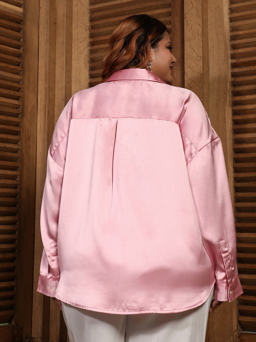 Women's Boxy Satin Shirt