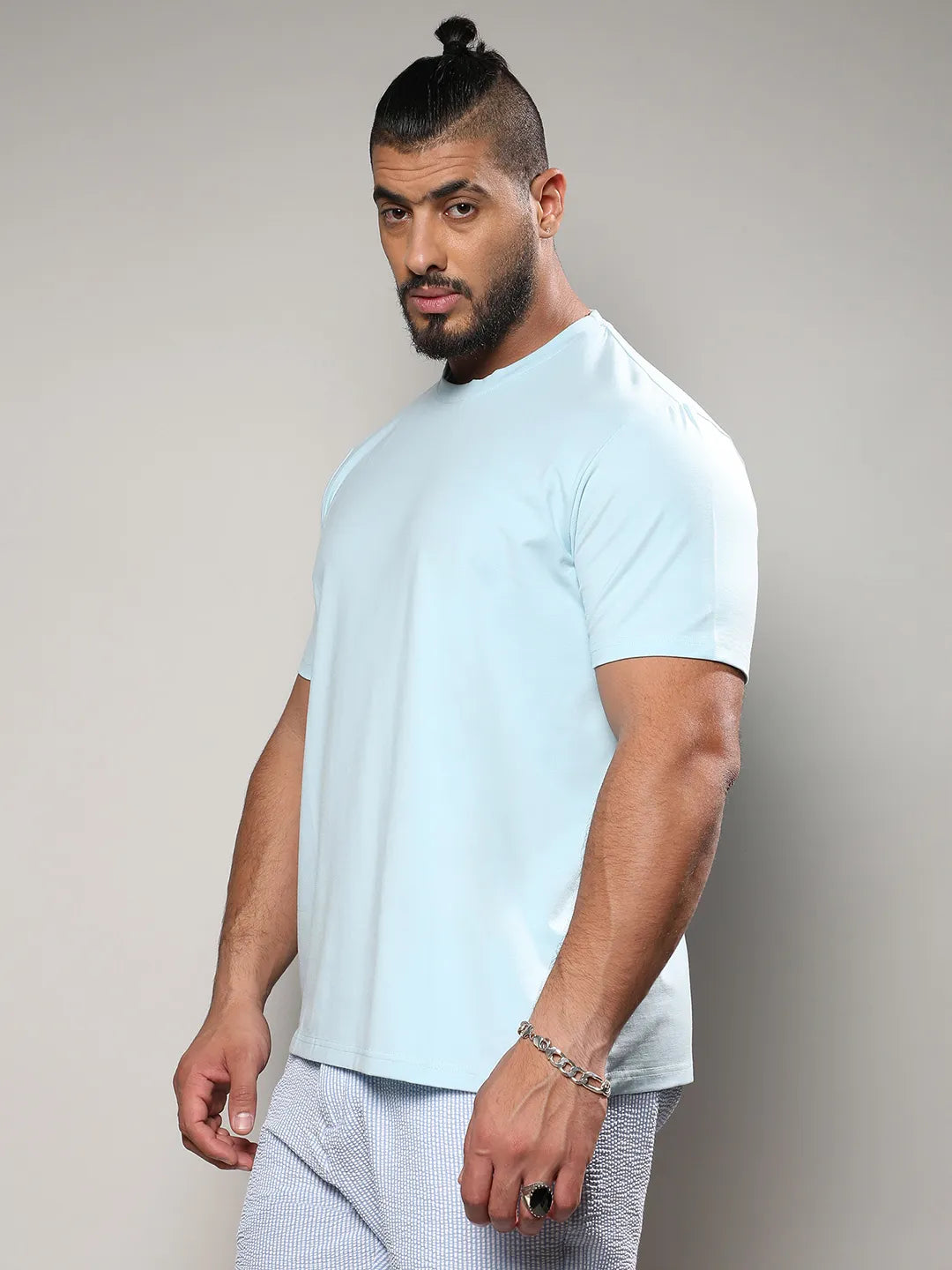 Icy Blue Basic Regular Fit T-Shirt