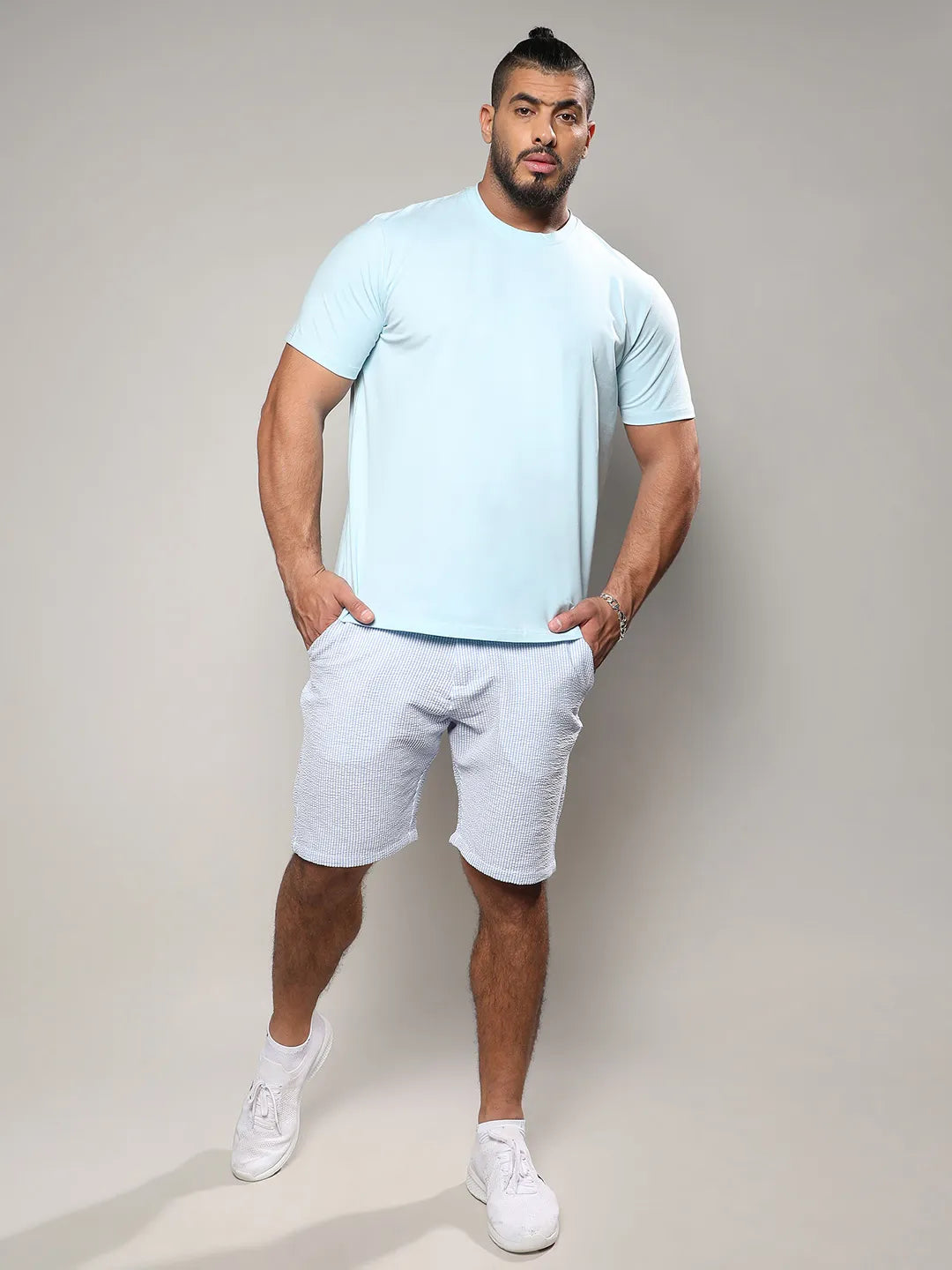 Icy Blue Basic Regular Fit T-Shirt