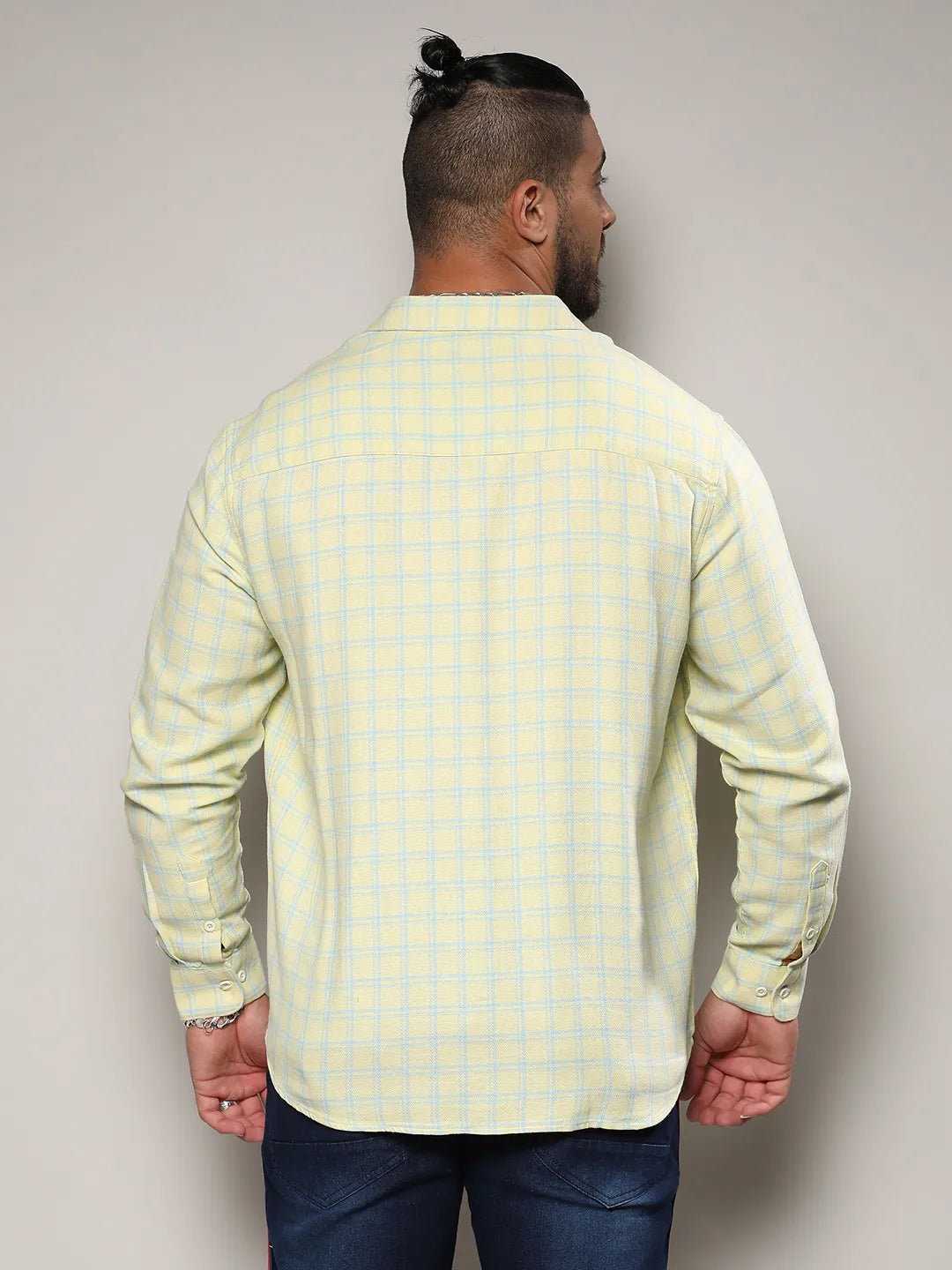 Lemon Yellow Tartan Plaid Shirt