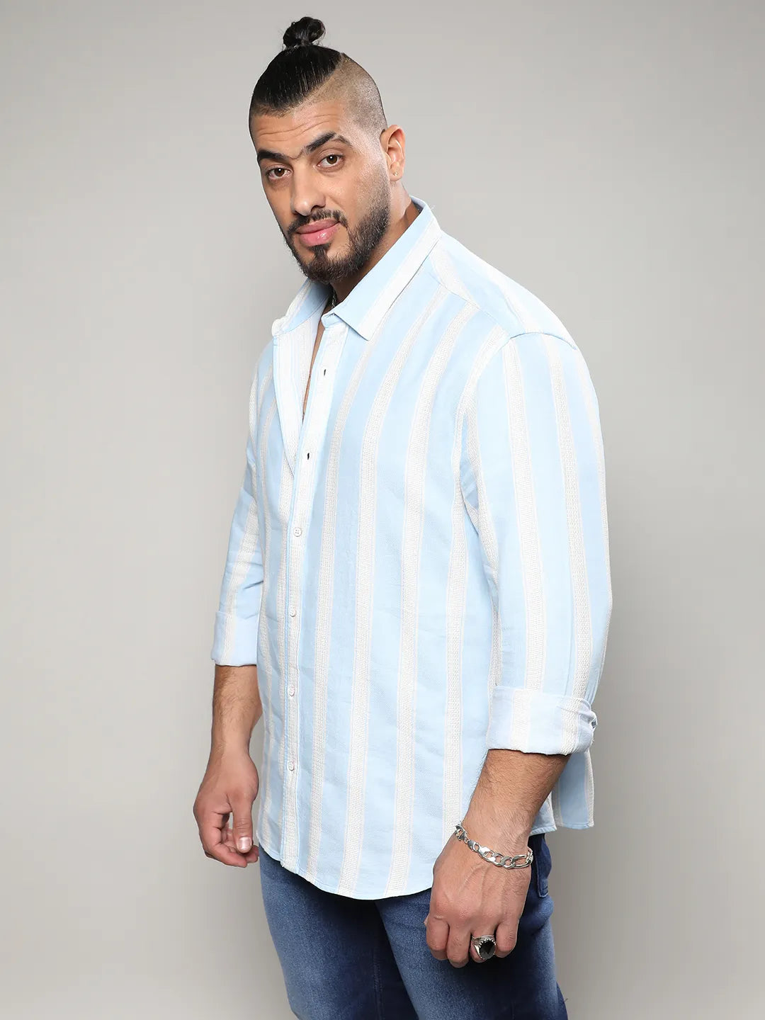 Light Blue Shadow Striped Shirt