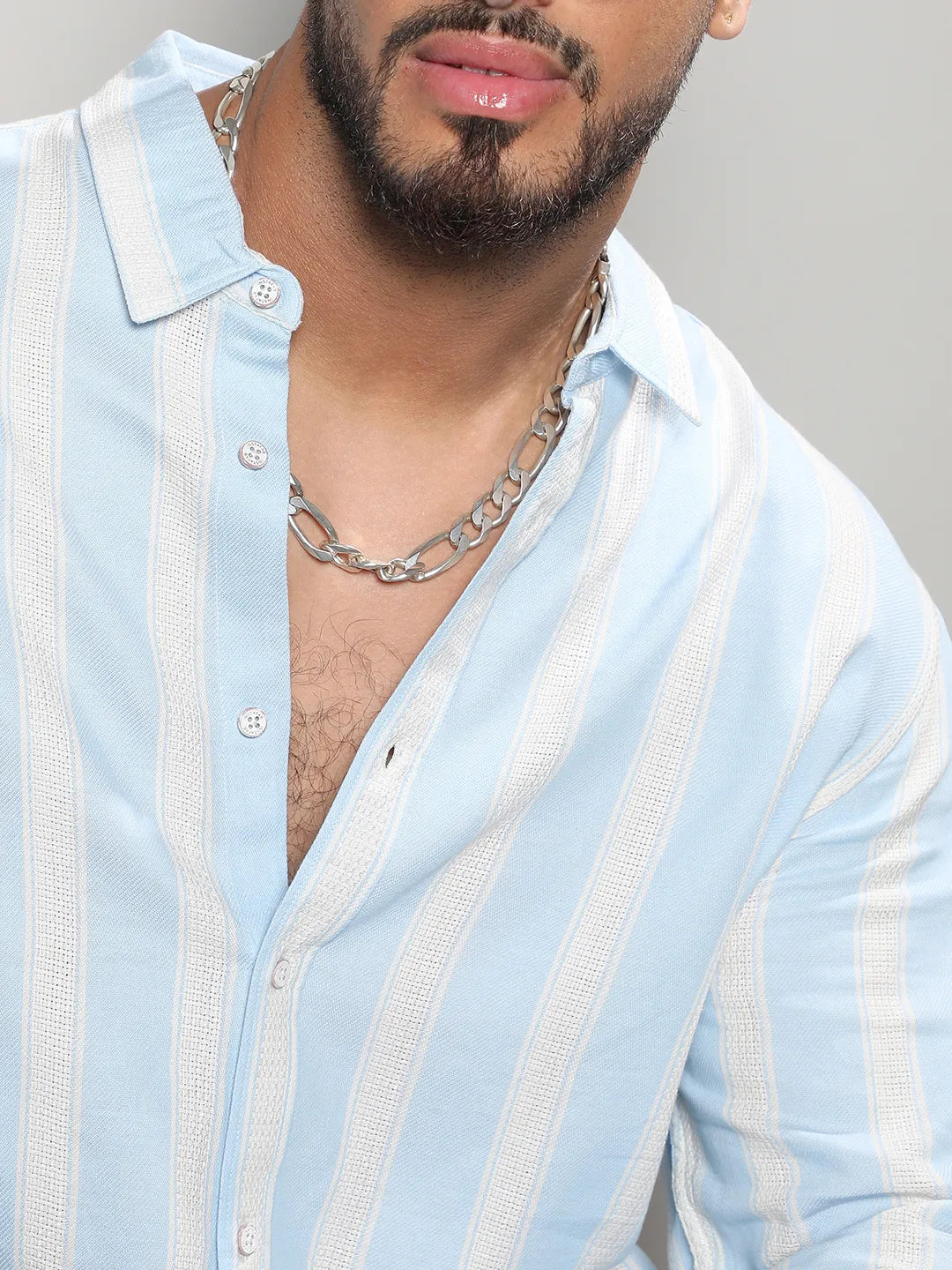 Light Blue Shadow Striped Shirt