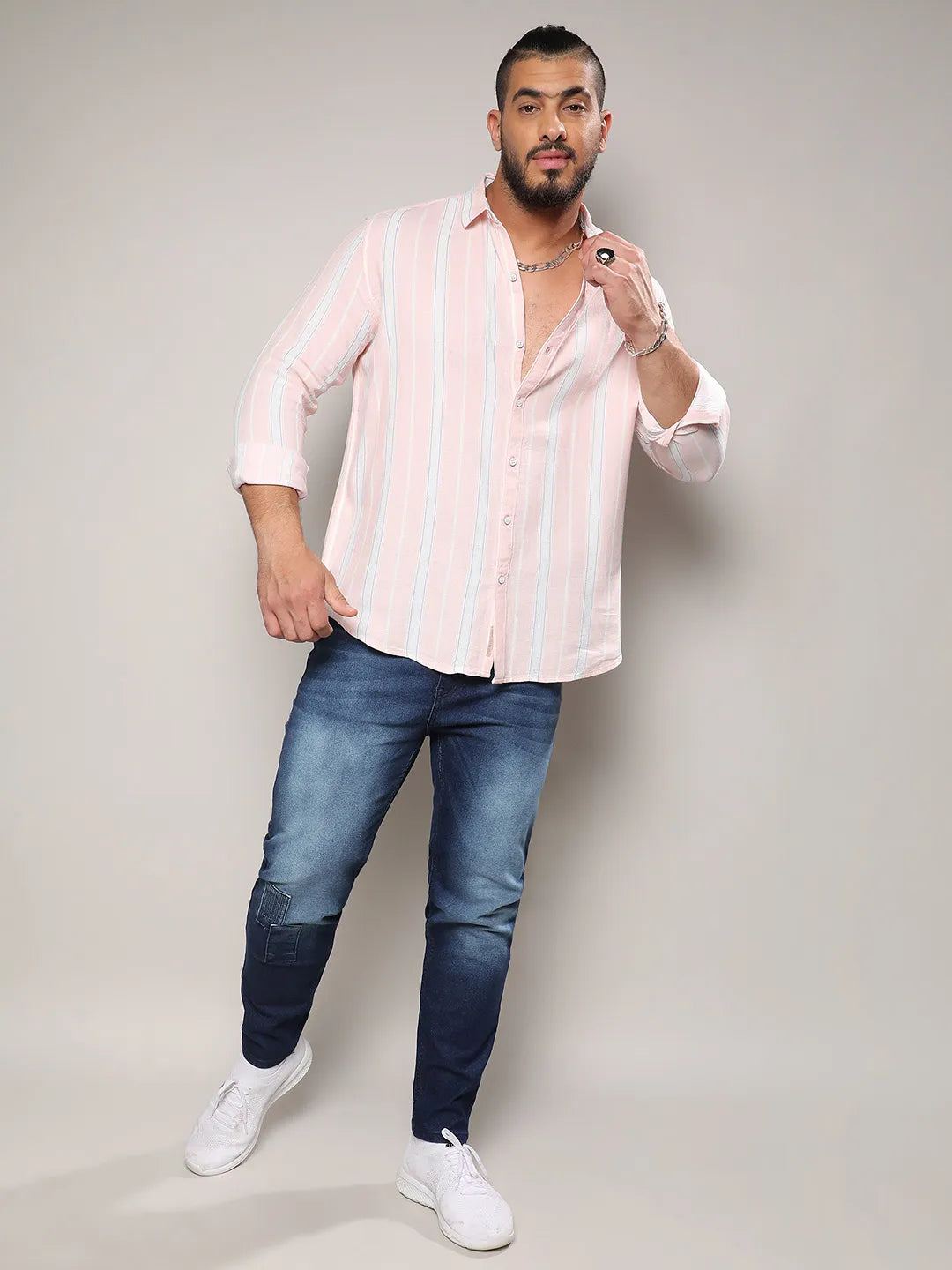 Light Pink Shadow Striped Shirt