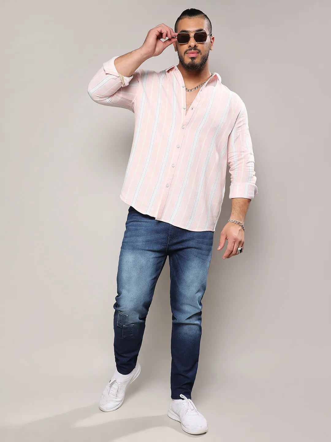 Light Pink Shadow Striped Shirt