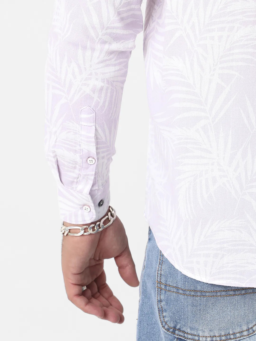 Lilac Contrast Pinstriped Shirt