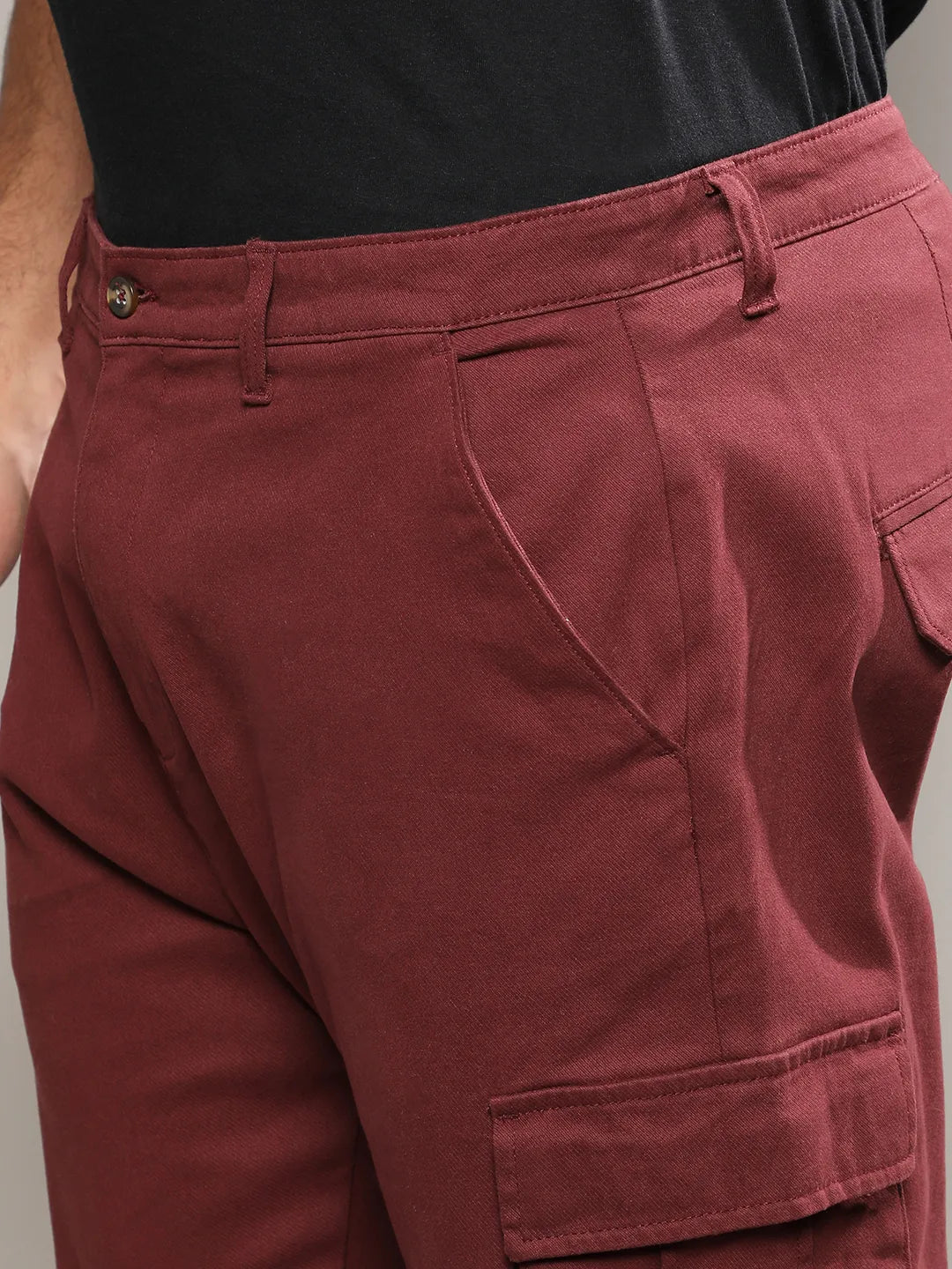 Maroon Cargo Trousers