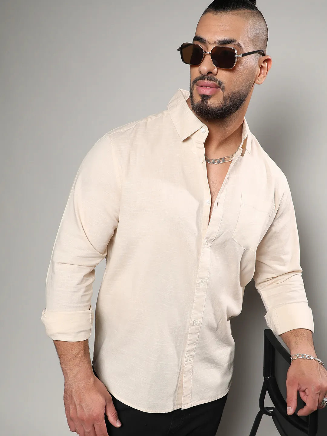 Solid Full Sleeve Casual Shirt