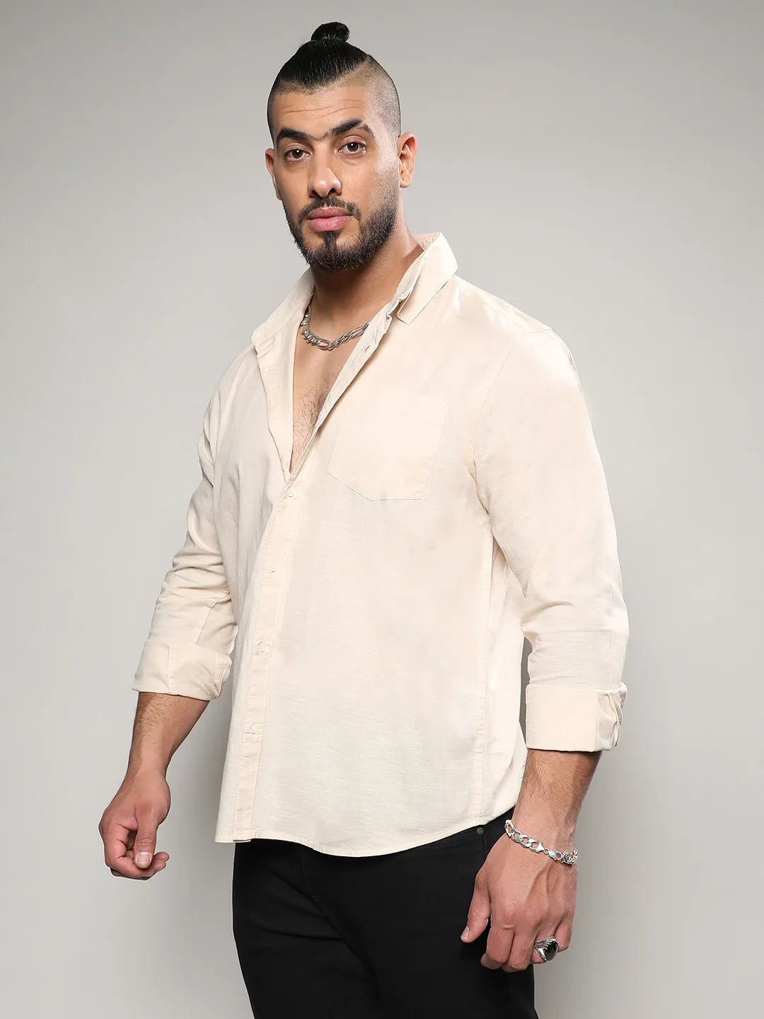 Solid Full Sleeve Casual Shirt