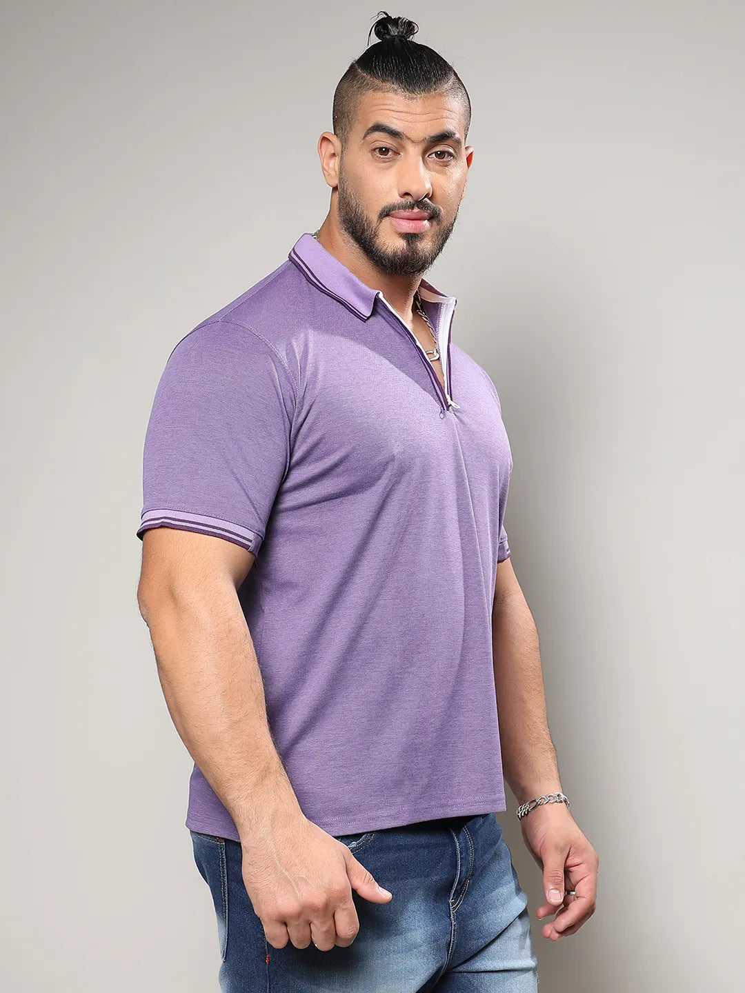 Solid Half Sleeve Casual T-Shirt