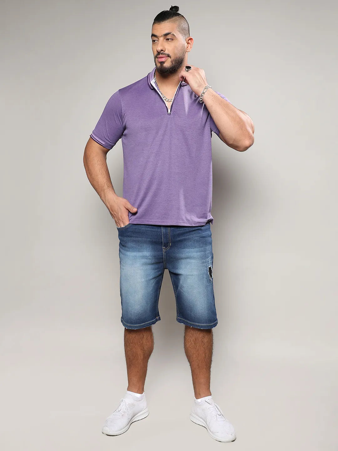 Solid Half Sleeve Casual T-Shirt