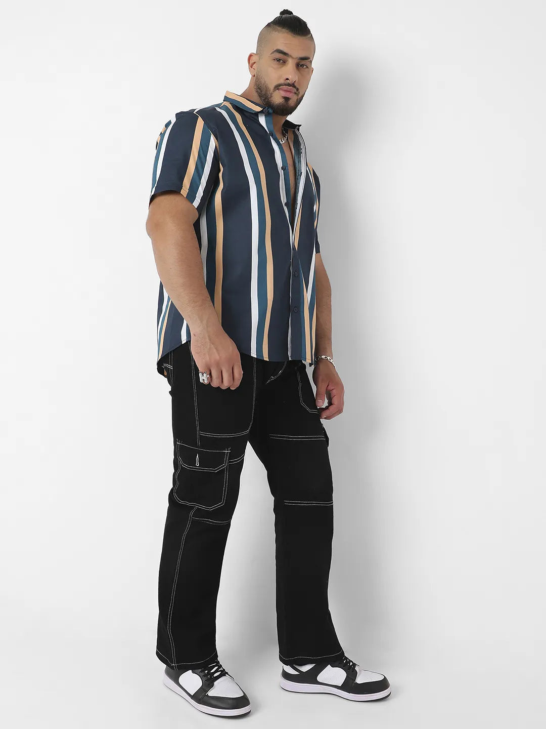 Striped Half Sleeve Casual Shirt