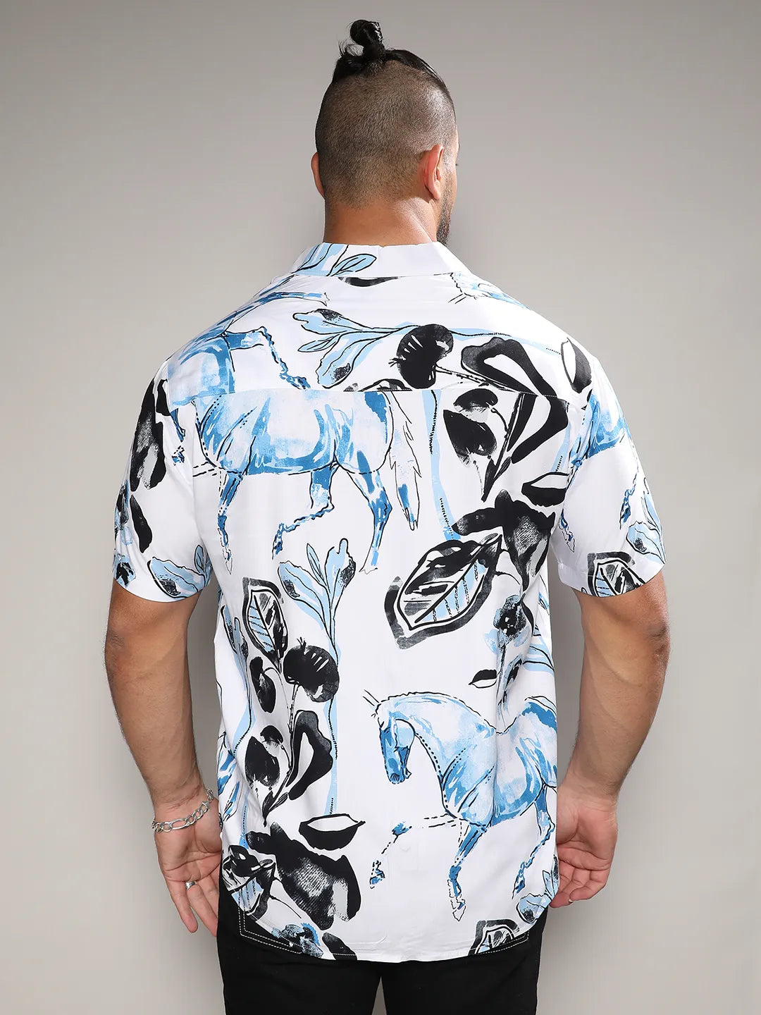Black & Blue Foliage Horse Shirt