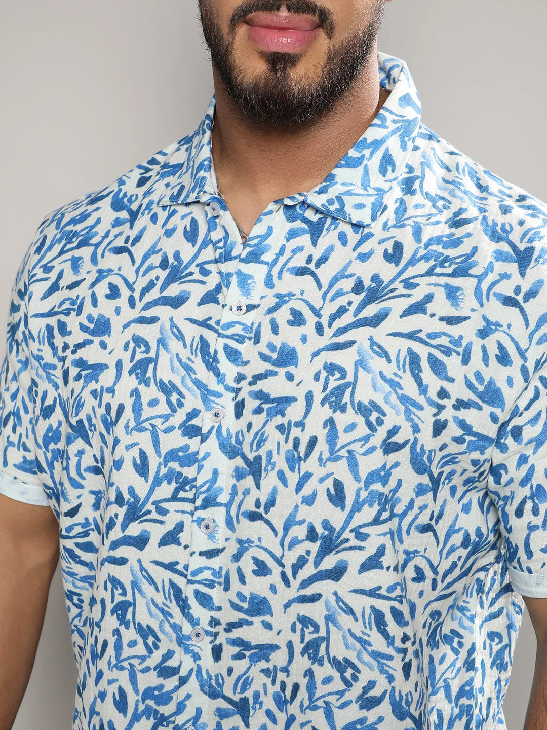 Blue Foliage Strokes Shirt