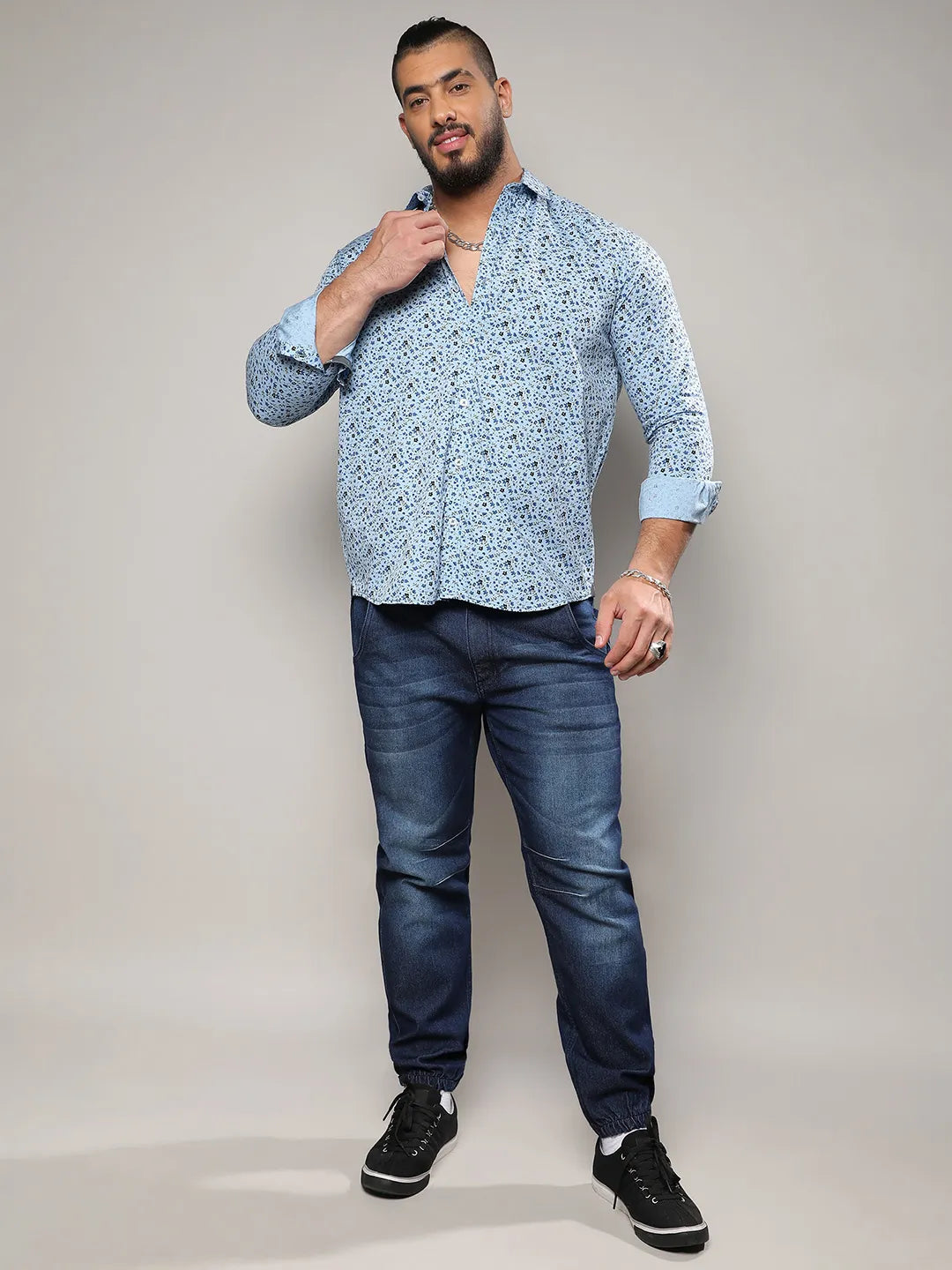 Blue Micro Floral Shirt
