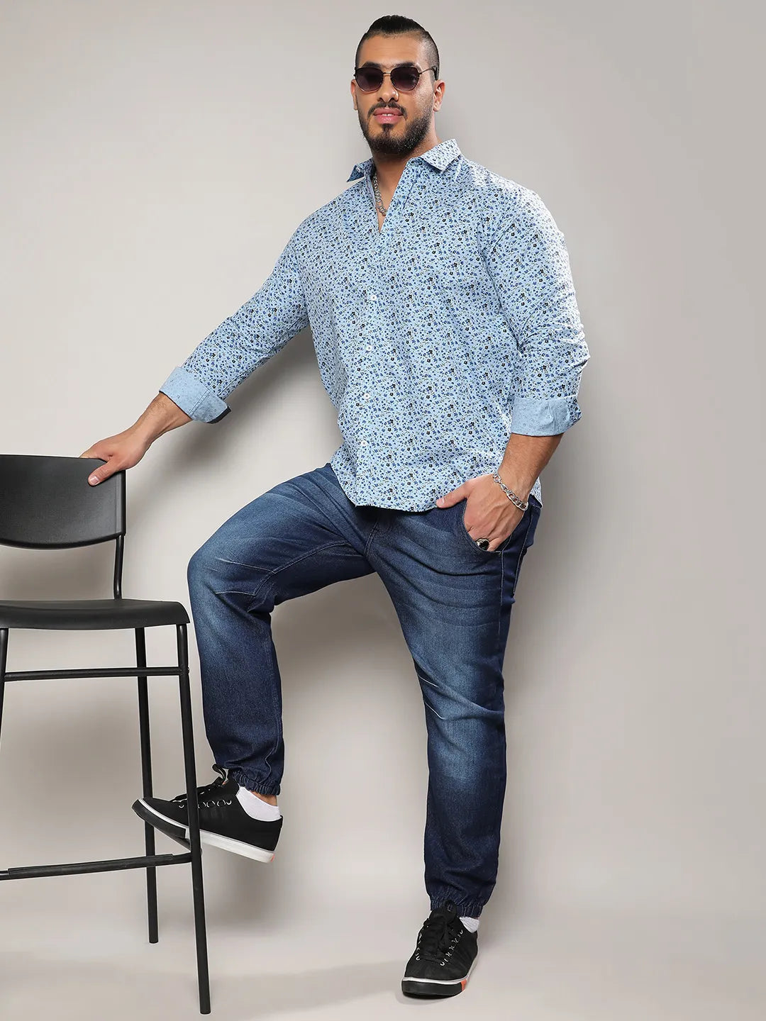 Blue Micro Floral Shirt