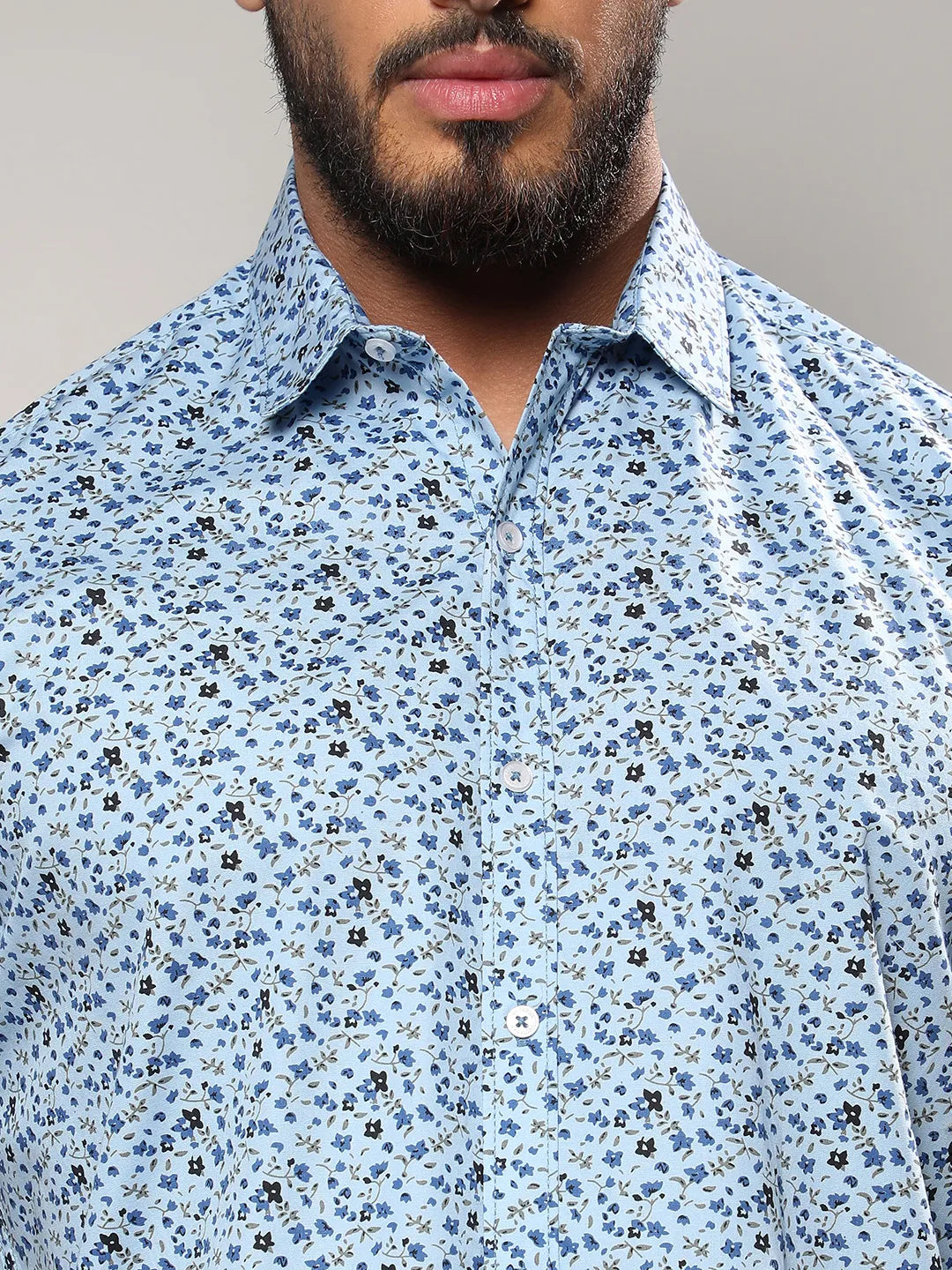 Blue Micro Floral Shirt