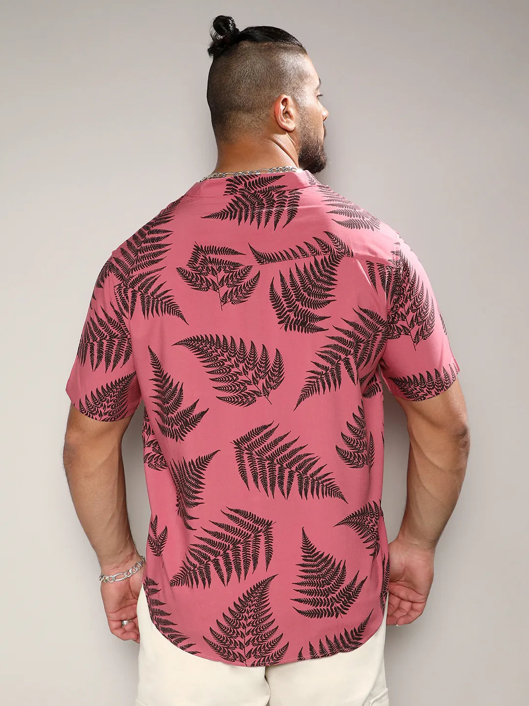 Brown Contrast Fern Shirt