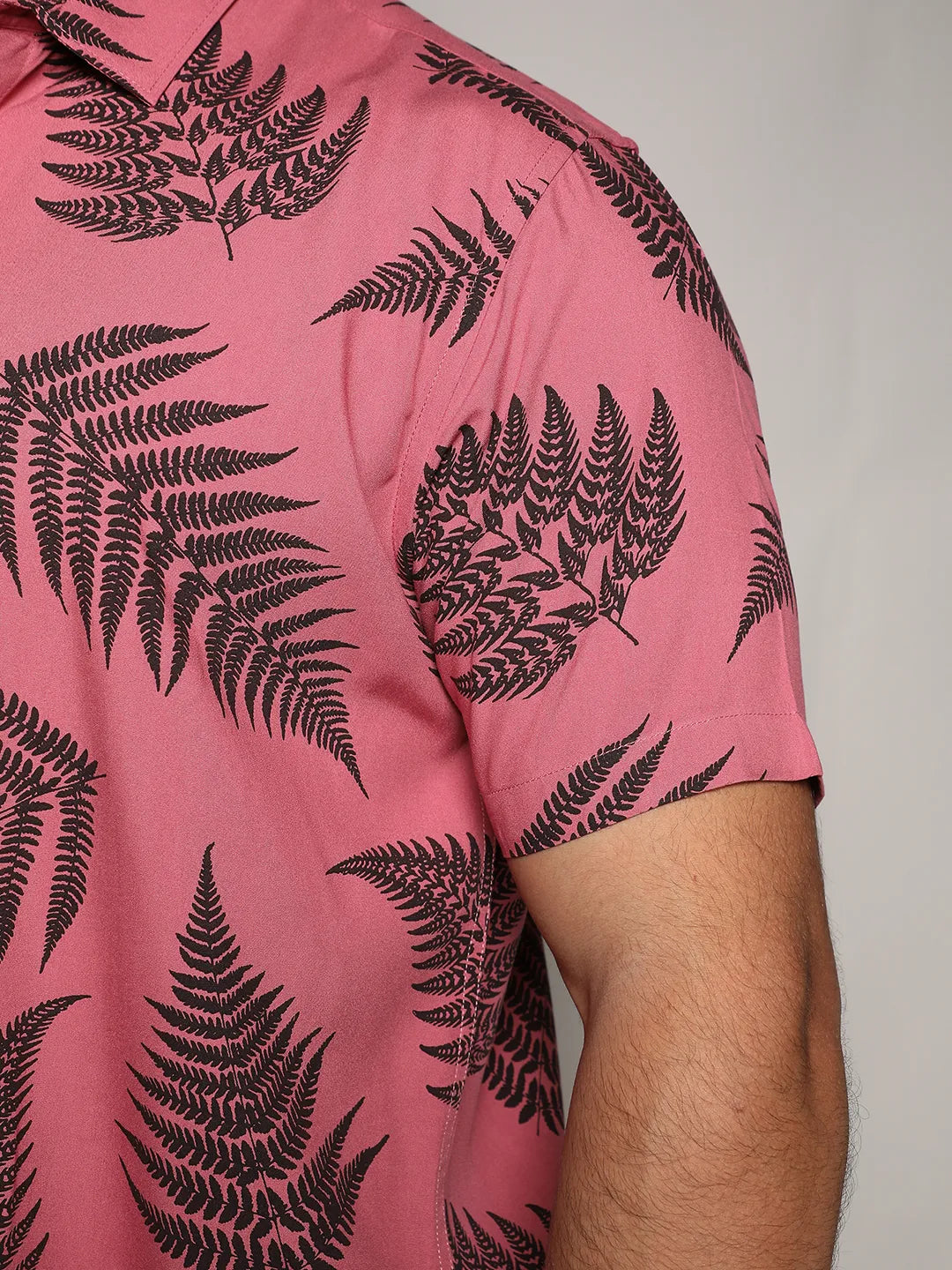 Brown Contrast Fern Shirt