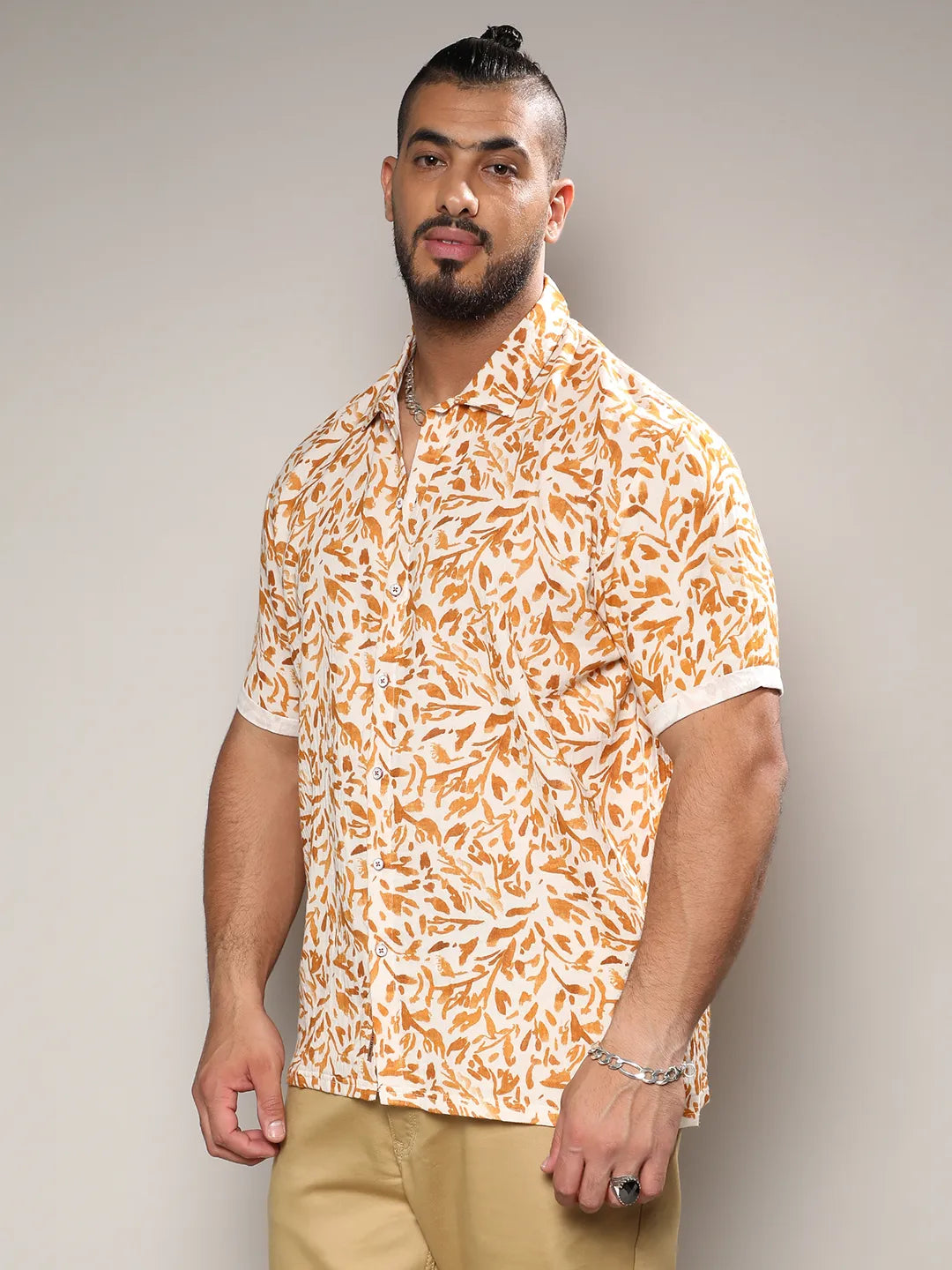 Brown Foliage Strokes Shirt