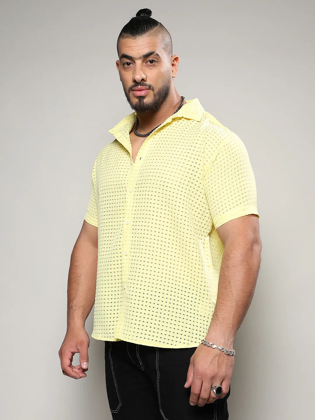 Lemon Yellow See-Through Square Shirt