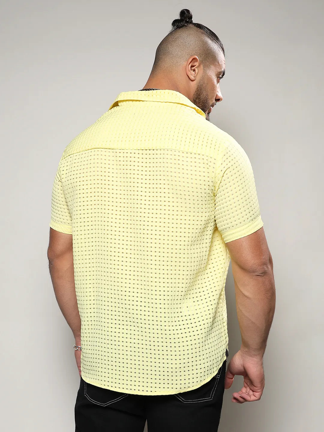 Lemon Yellow See-Through Square Shirt