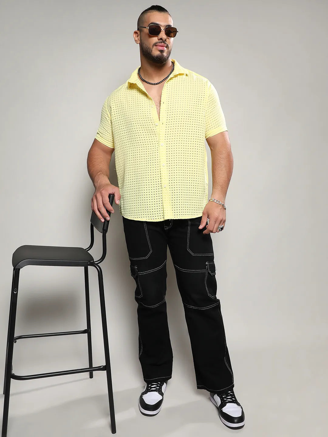 Lemon Yellow See-Through Square Shirt