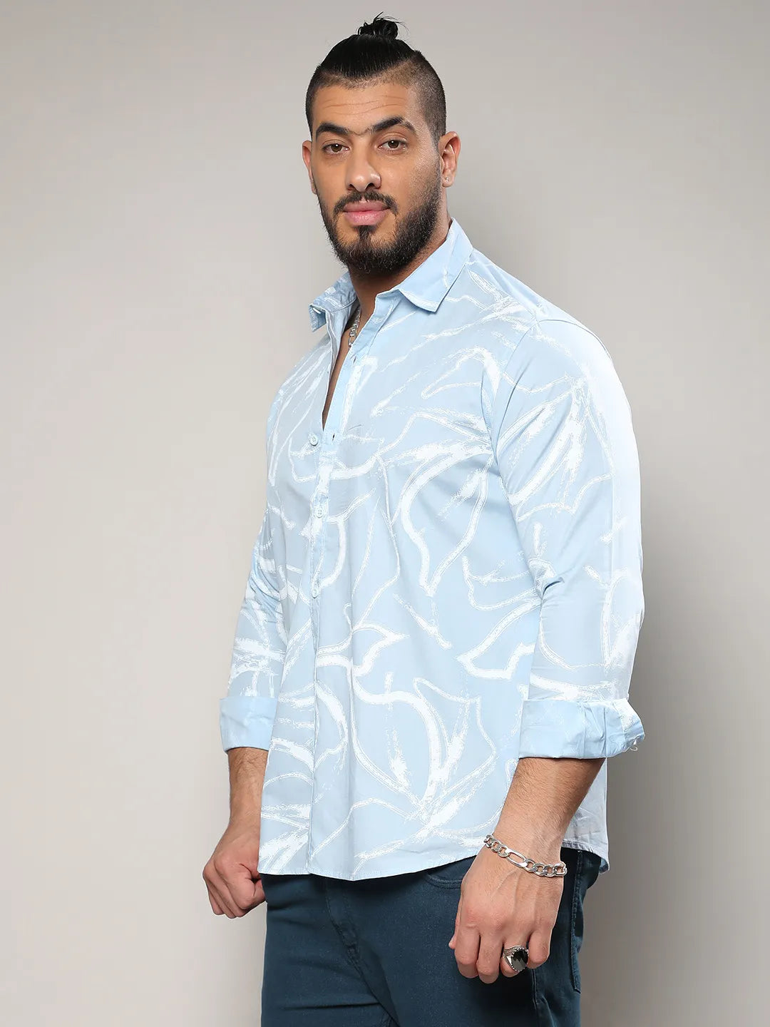Light Blue Faded Strokes Shirt