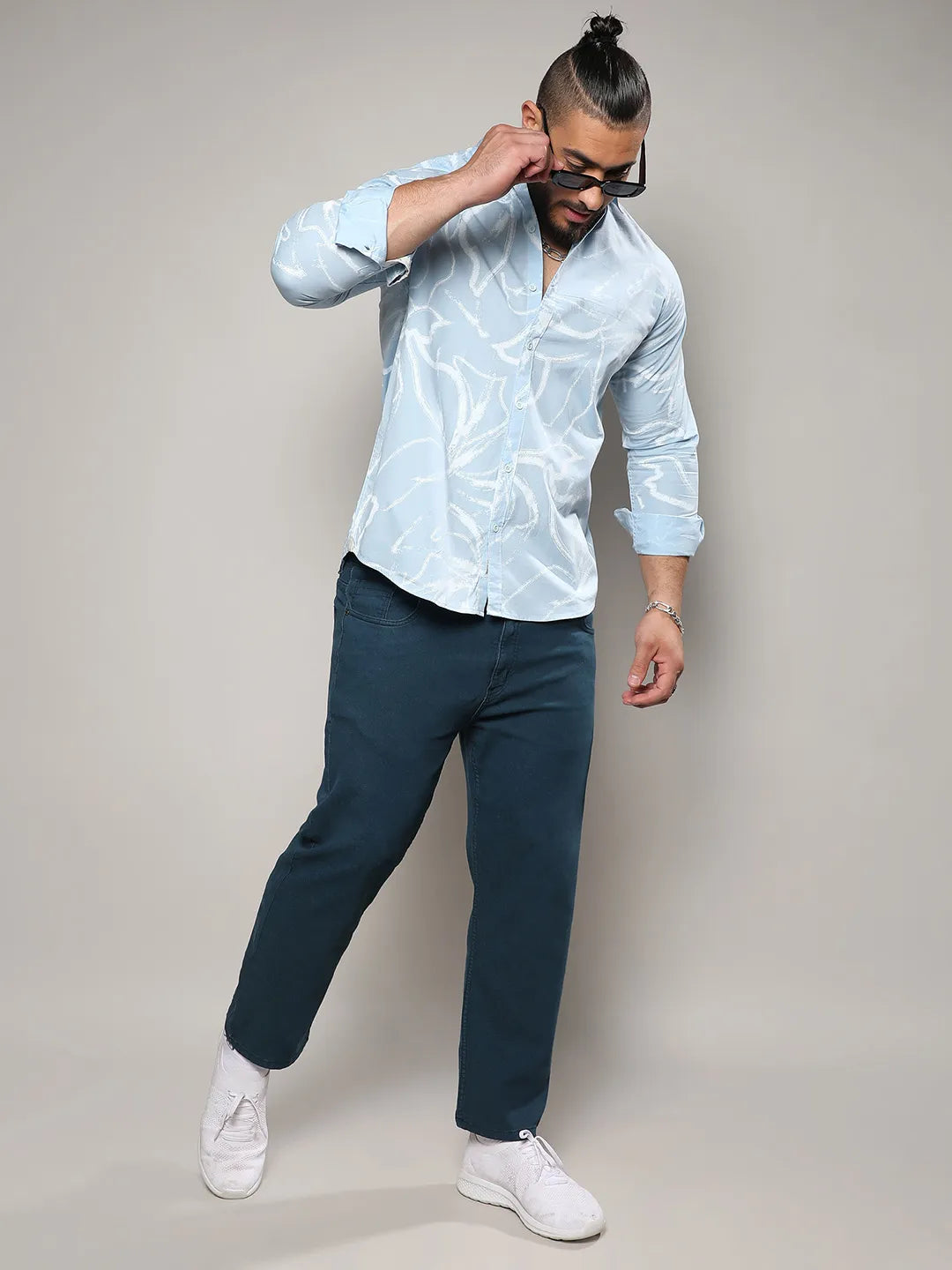 Light Blue Faded Strokes Shirt