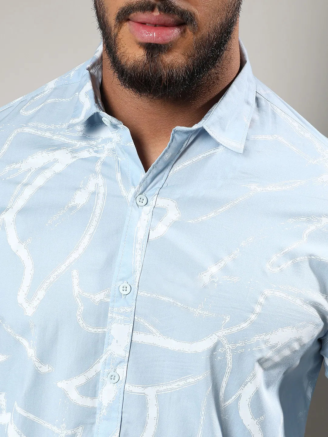 Light Blue Faded Strokes Shirt