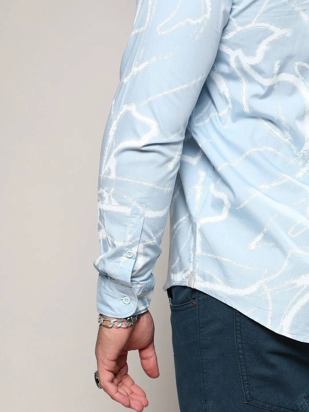 Light Blue Faded Strokes Shirt