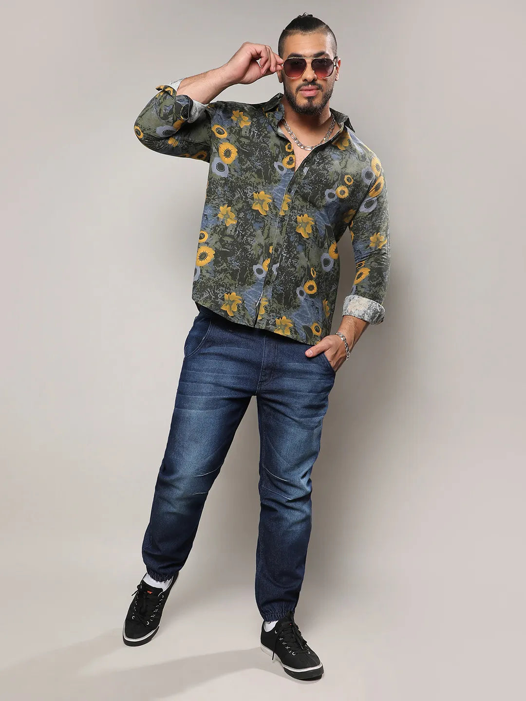 Multicolour Botanical Abstract Shirt