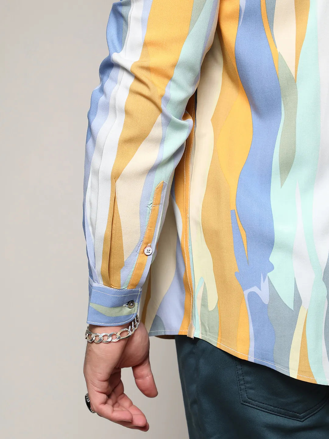 Multicolour Contrast Abstract Print Shirt