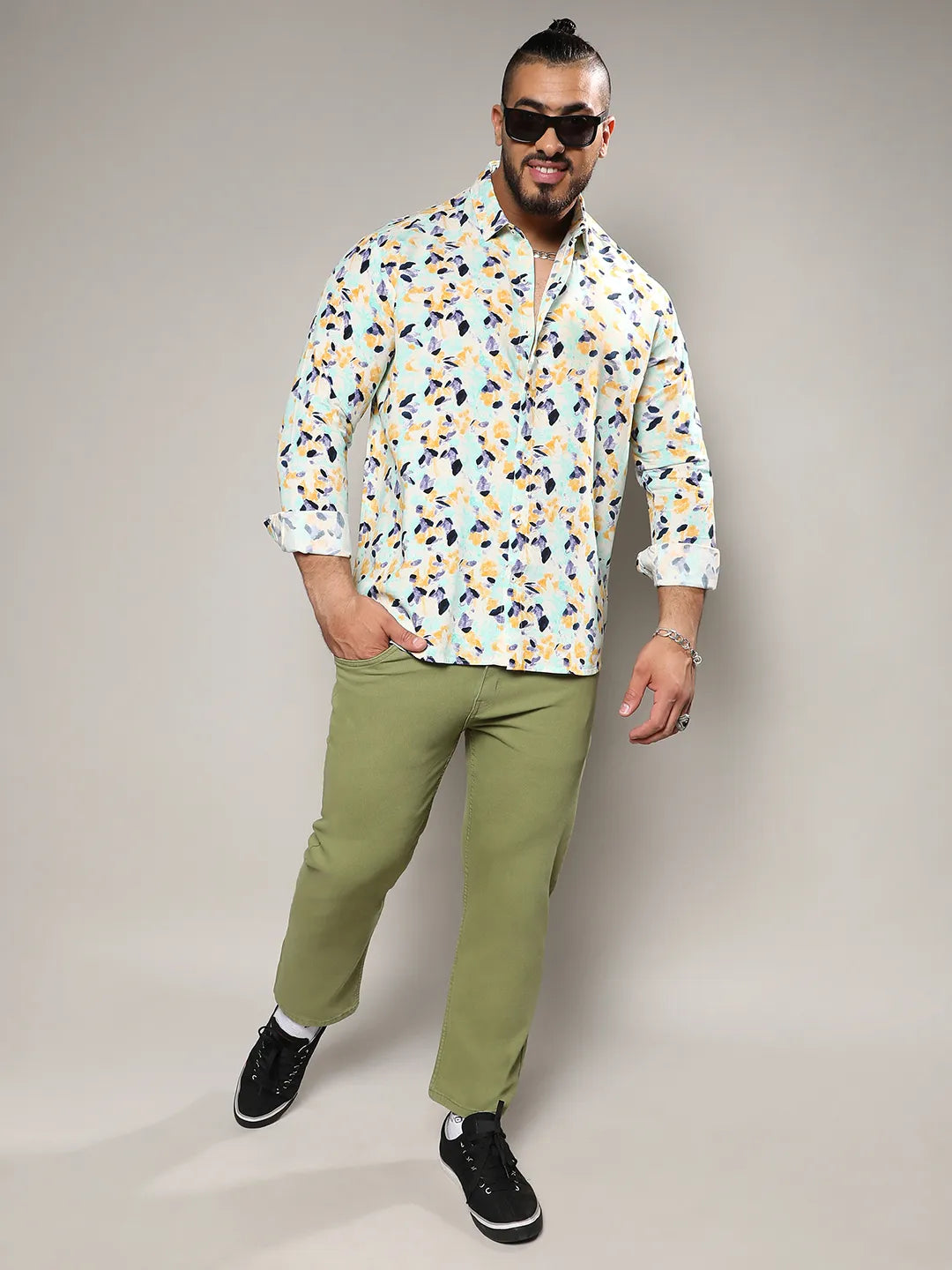 Multicolour Leaf Strokes Shirt
