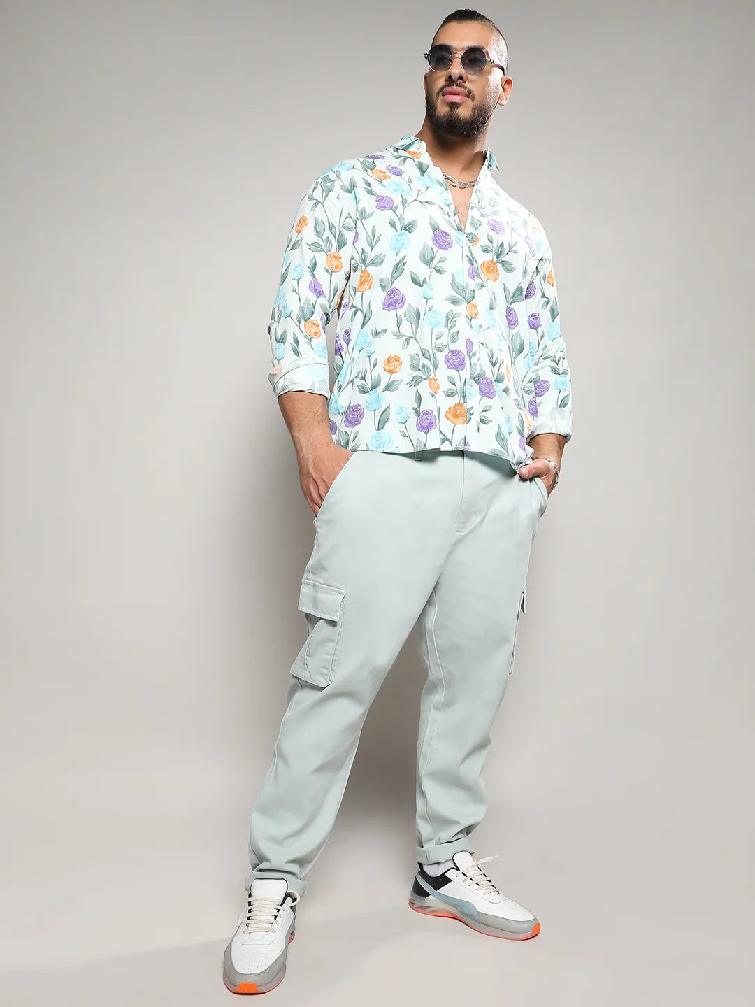 Multicolour Rose Garden Print Shirt