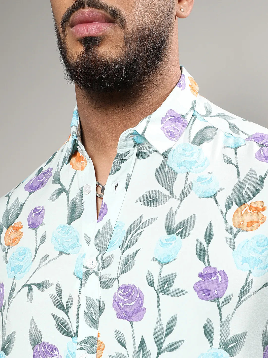 Multicolour Rose Garden Print Shirt